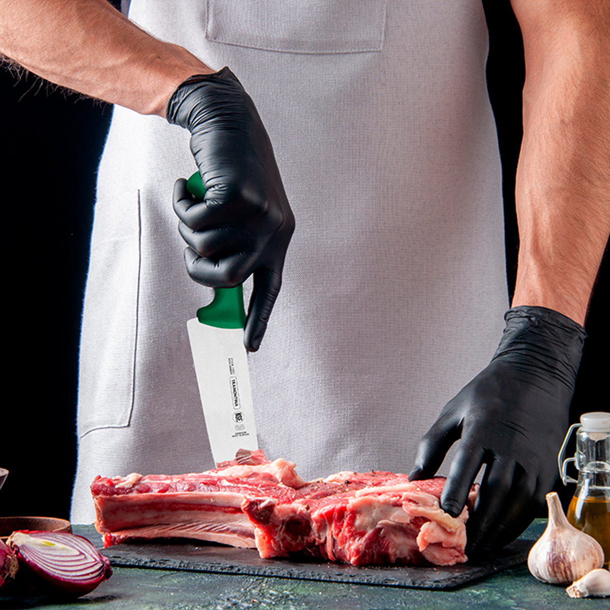 Cuchillo Chef de 8 Pulgadas con Mango de Polipropileno Verde